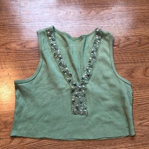 Thrifted green y2k inspired crop top